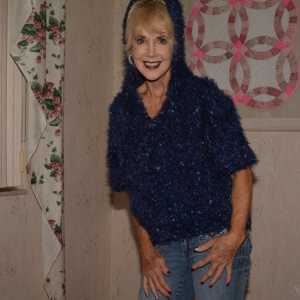 cropped hand crochet hoodie